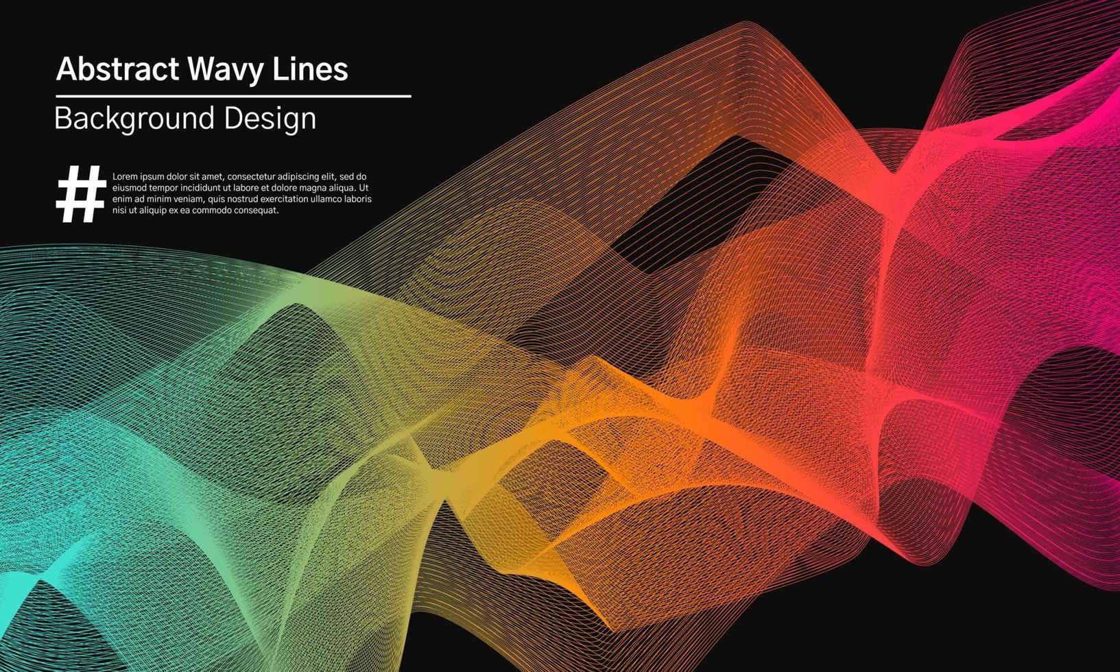 design de fond de lignes ondulées abstraites colorées vecteur