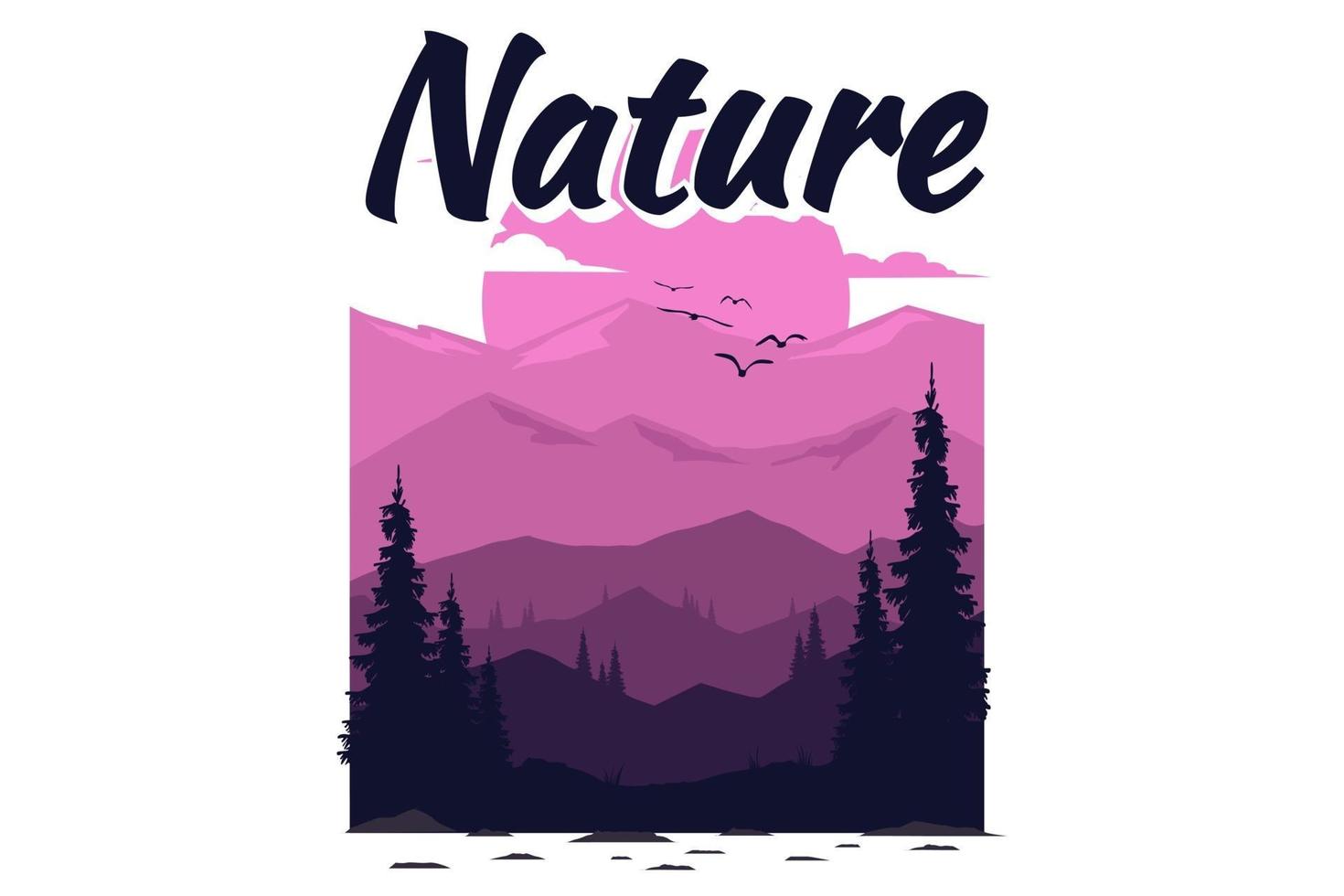 t-shirt explorer nature montagne vecteur
