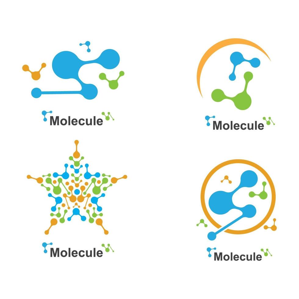 conception d'illustration vectorielle de logo de molécule vecteur