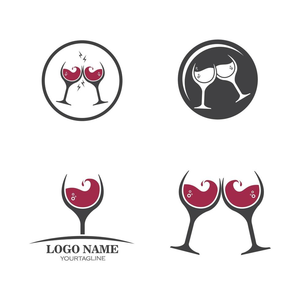 verre à vin, logo, icône, vecteur, illustration, conception vecteur