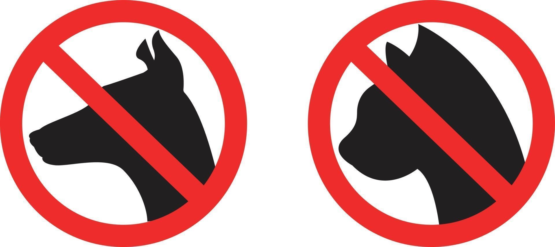pas d'icônes de restriction autorisées pour les chiens et les chats vecteur
