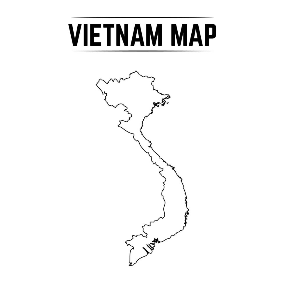 contour simple carte du vietnam vecteur