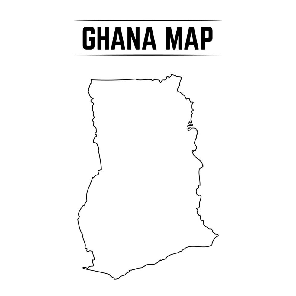 contour simple carte du ghana vecteur