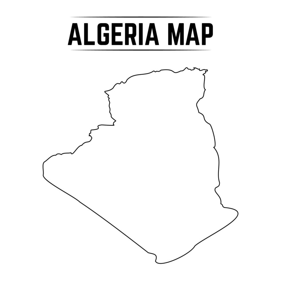 contour simple carte de l'algérie vecteur