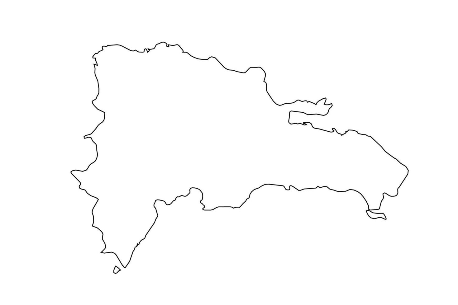 contour simple carte de la république dominicaine vecteur