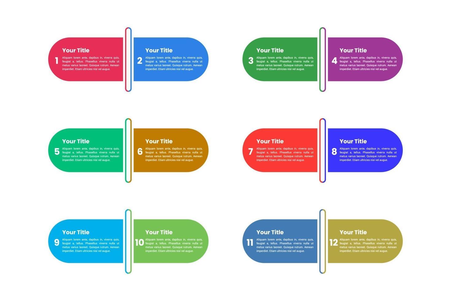 modèle d'infographie avec numéros 12 options. vecteur