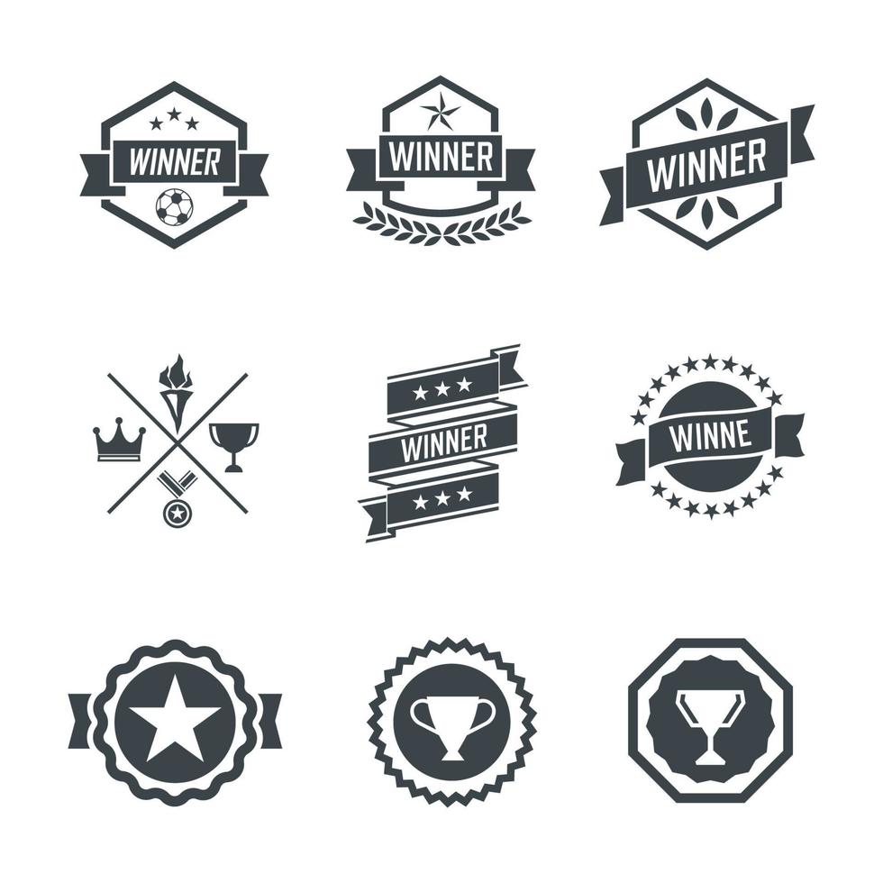 badges gagnants et icônes de timbre. illustration vectorielle vecteur