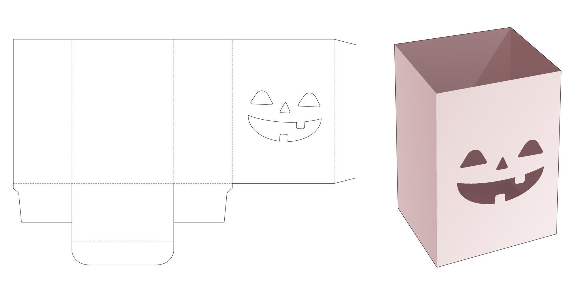 modèle de découpe de boîte d'emballage d'halloween vecteur