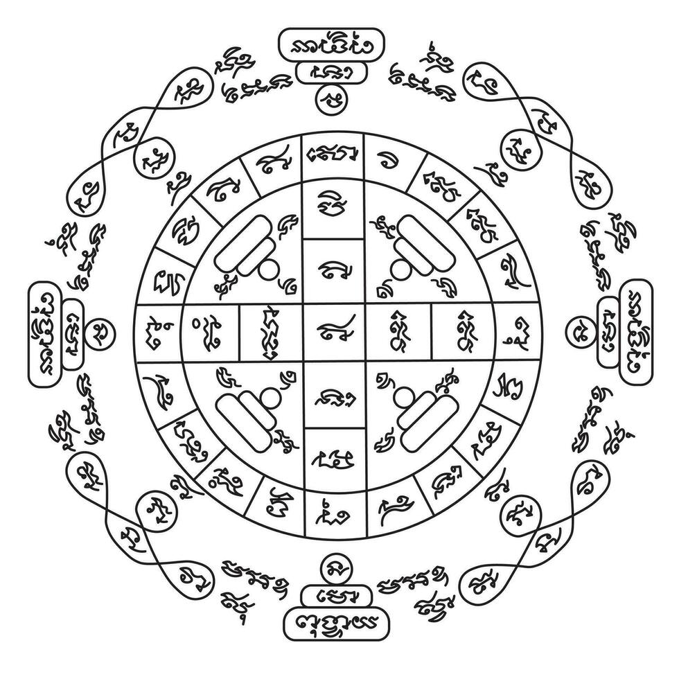 muay thaïlandais sacré symbole tatouage.thai traditionnel tatouage.yantra tatouage vecteur