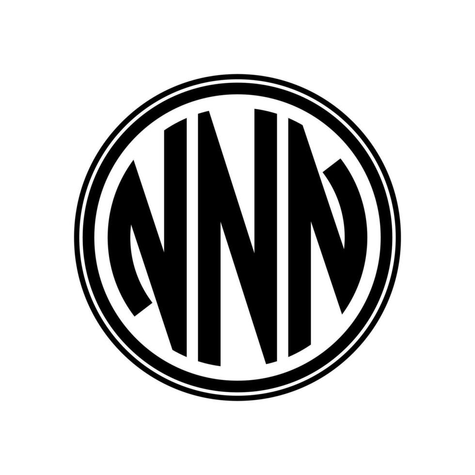 monogramme cercle logo ruban style conception modèle. nnn initiale lettre. vecteur