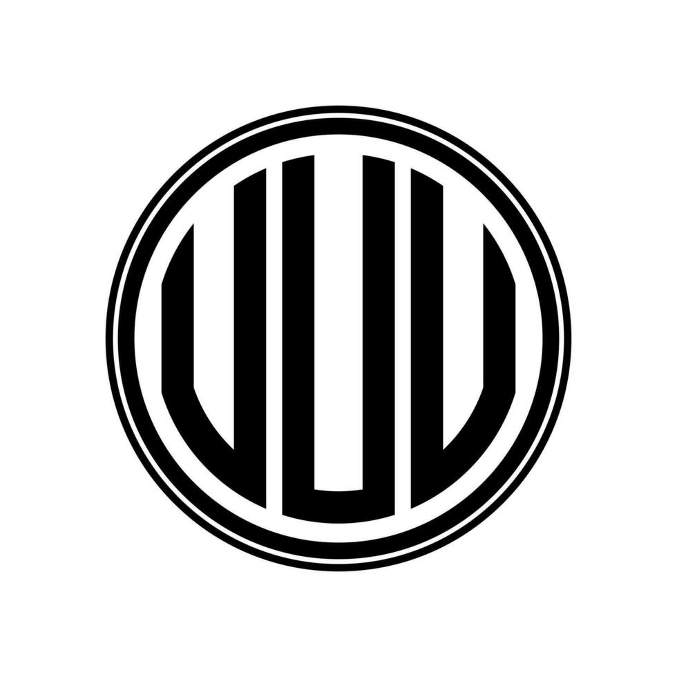 monogramme cercle logo ruban style conception modèle. uuu initiale lettre. vecteur