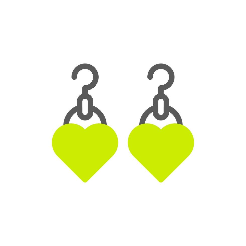 boucle d'oreille l'amour icône bichromie gris vibrant vert Couleur mère journée symbole illustration. vecteur