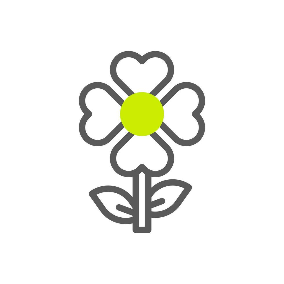 fleur l'amour icône bichromie gris vibrant vert Couleur mère journée symbole illustration. vecteur