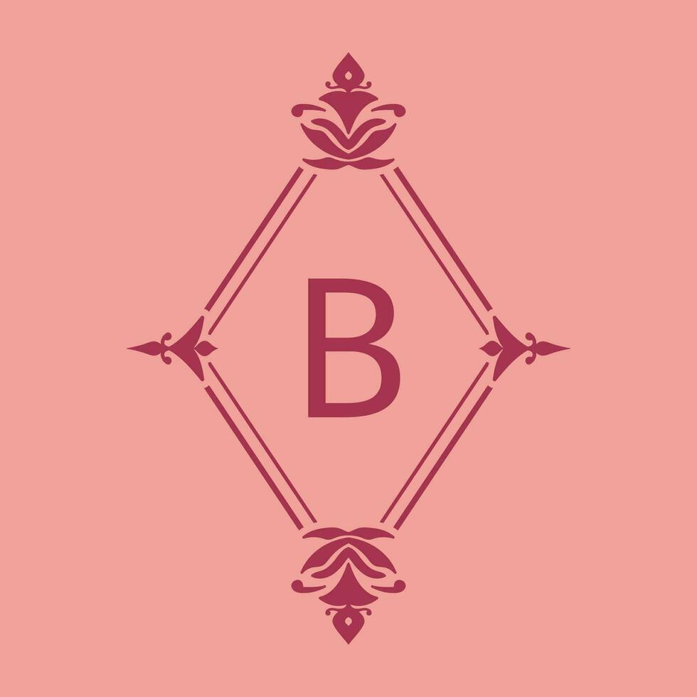 lettre b classique beauté ancien initiale vecteur logo Cadre