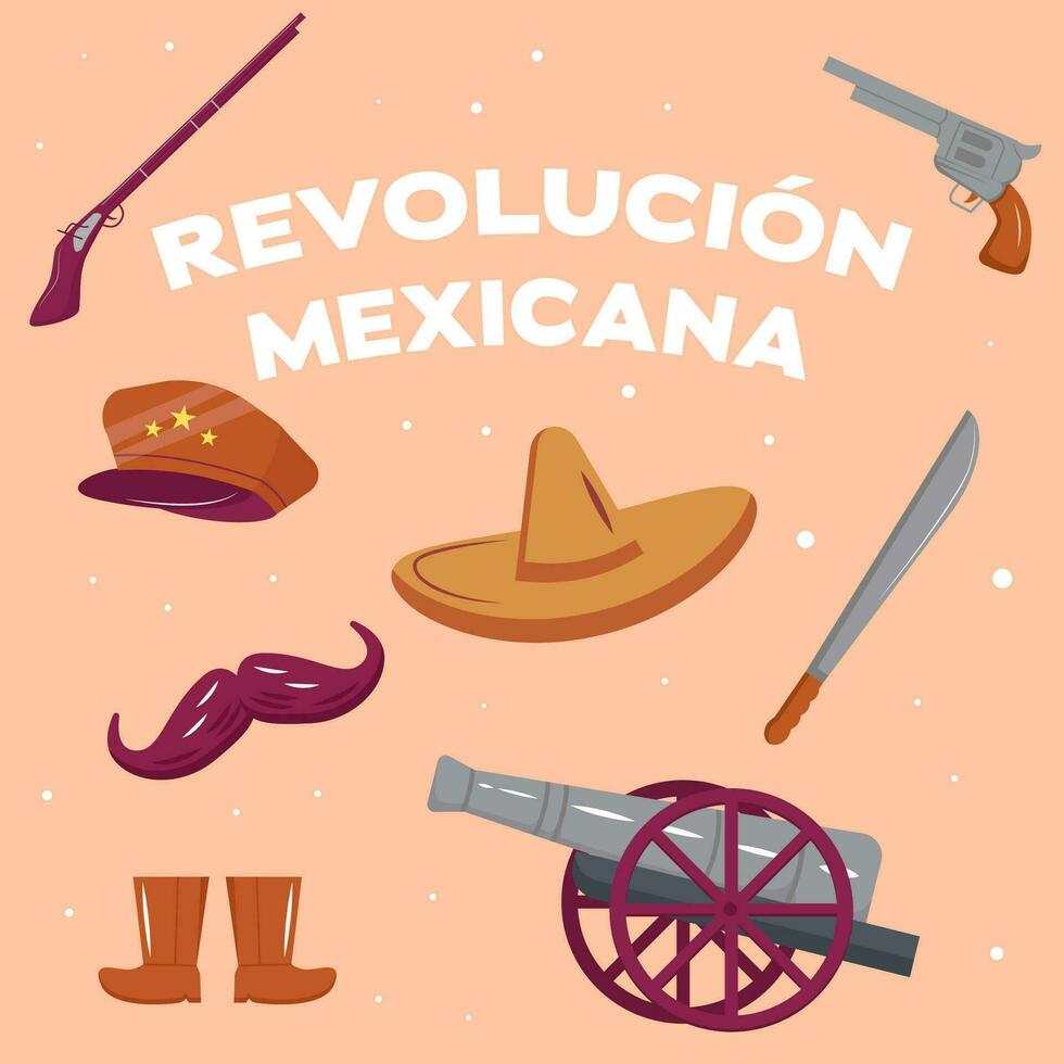 plat conception vecteur révolution mexicana illustration