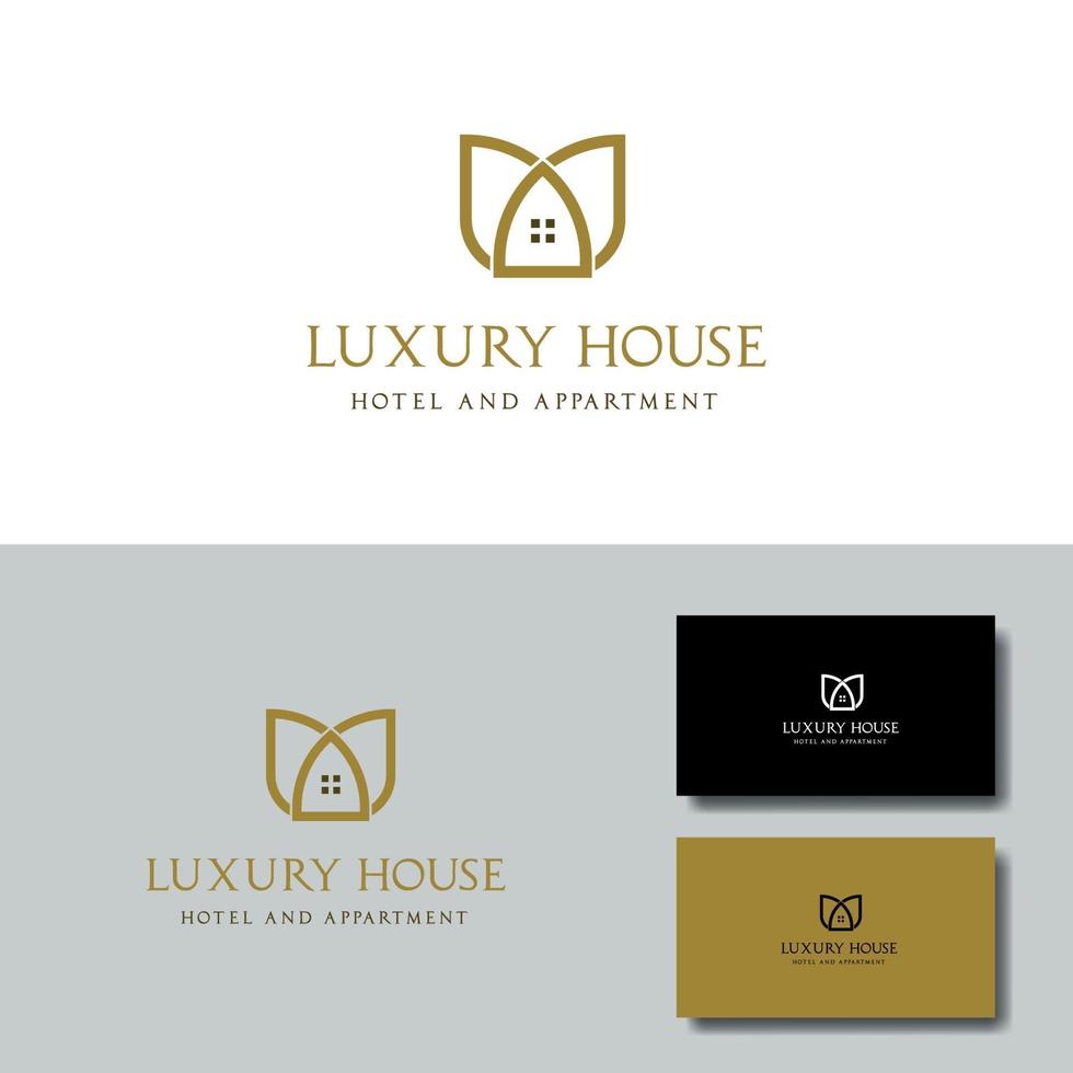 modèle de logo de maison de luxe vecteur