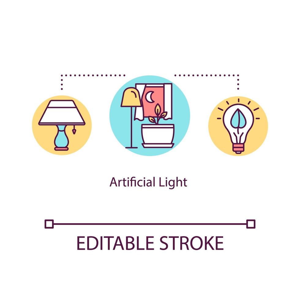 icône de concept de lumière artificielle vecteur