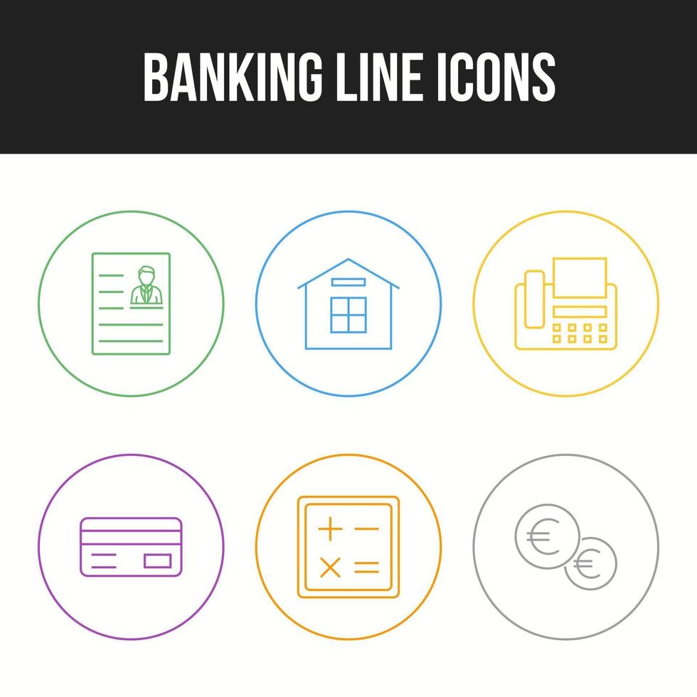beau jeu d'icônes vectorielles bancaires et financières vecteur