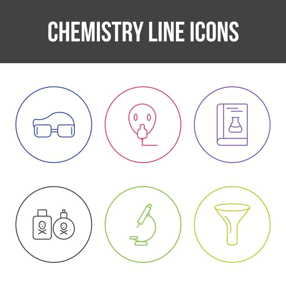 jeu d'icônes de vecteur de ligne de chimie unique