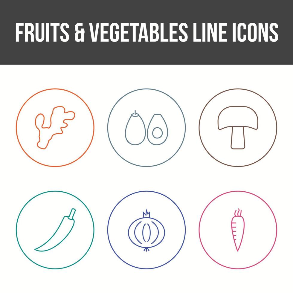 ensemble d'icônes vectorielles de fruits et légumes uniques vecteur