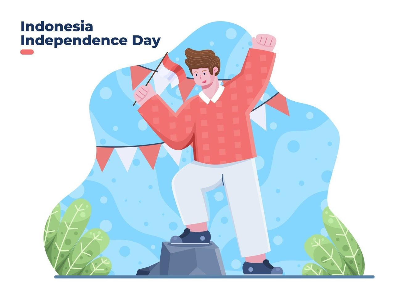 dirgahayu kemerdekaan indonésie fête de l'indépendance au 17 août vecteur