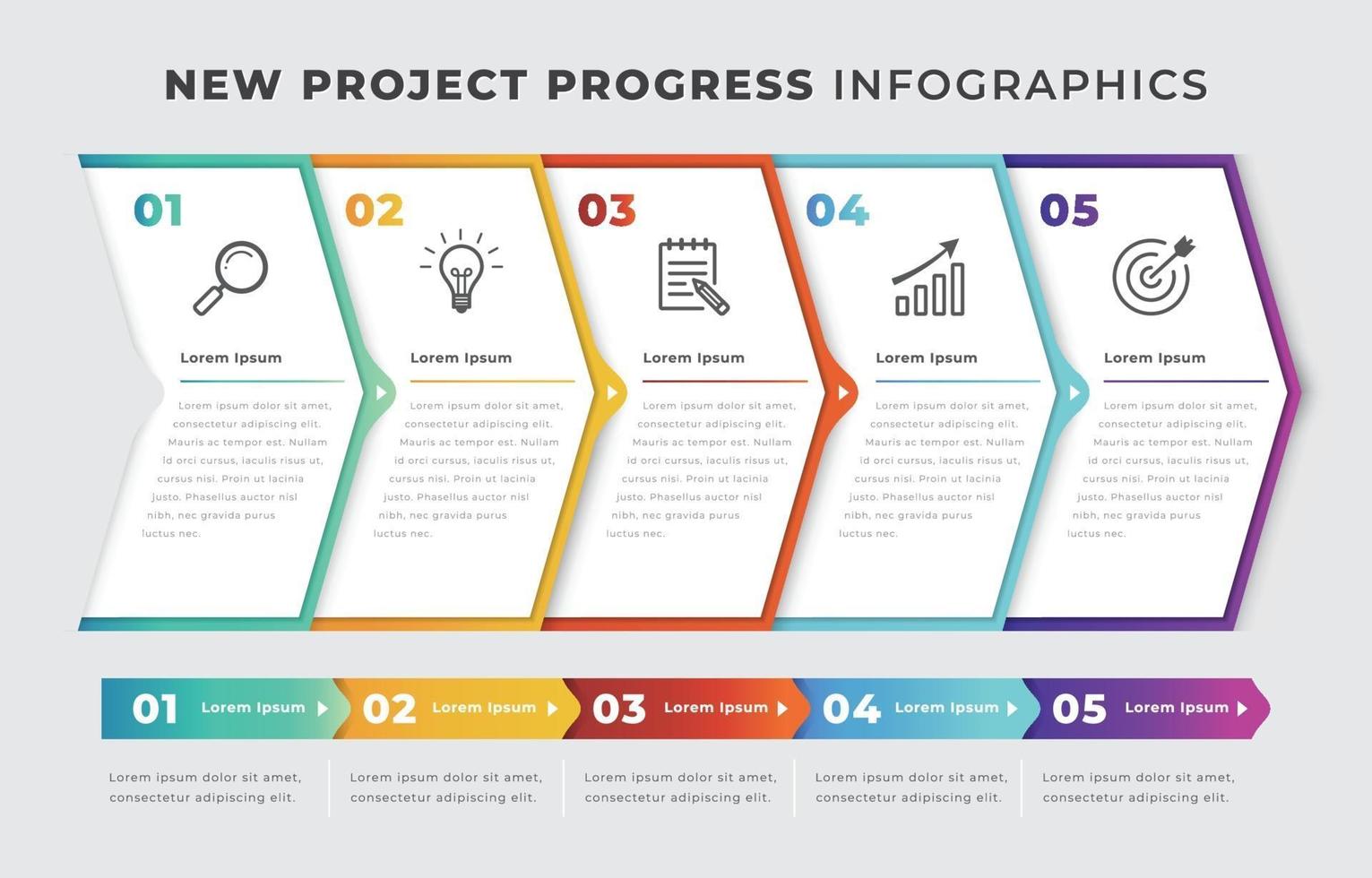 nouveau modèle d'infographie de projet vecteur