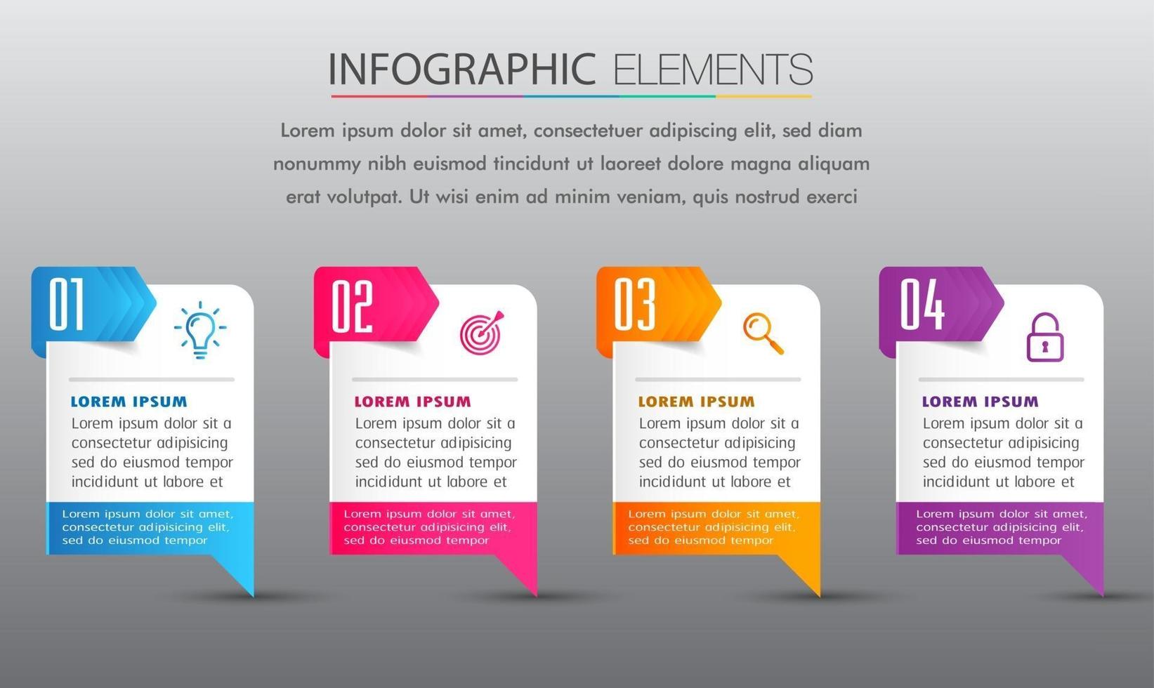 modèle de zone de texte moderne, bannière d'infographie vecteur