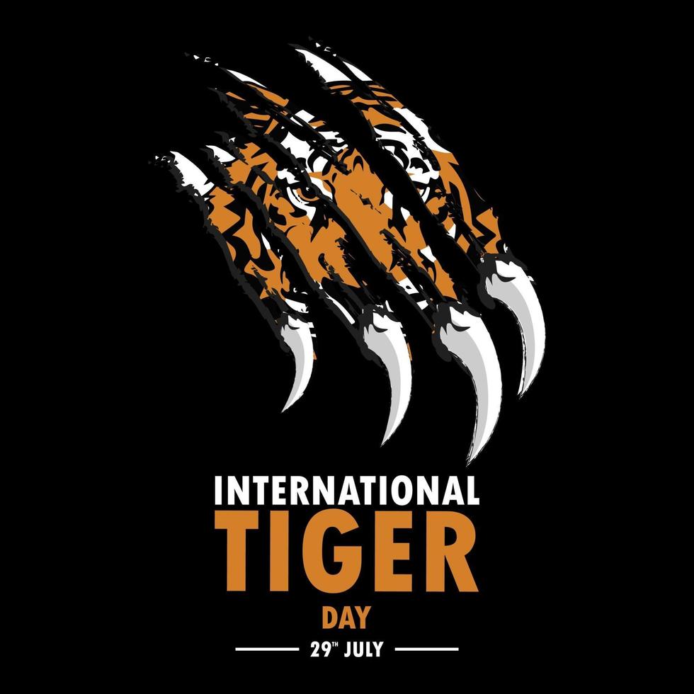 journée internationale du tigre 29 juillet vecteur