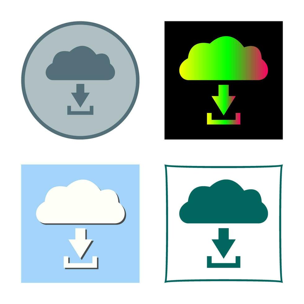 téléchargement unique à partir de l'icône de vecteur de nuage