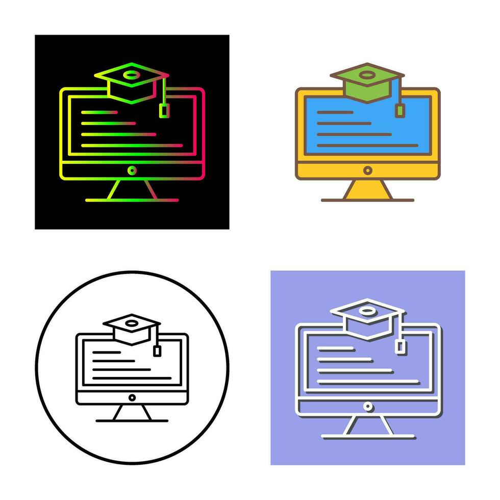 icône de vecteur d'apprentissage en ligne