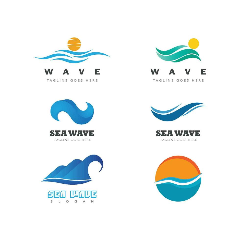 mer vague logo vecteur affaires élément et symbole