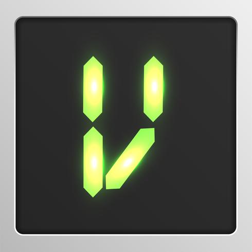 Caractère de jeu de caractères numériques sur un écran, illustration vectorielle vecteur