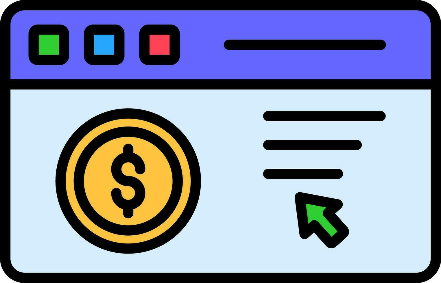 icône de vecteur de paiement par clic