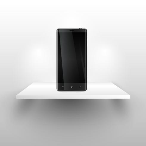 Un téléphones mobiles sur une étagère, illustration vectorielle réaliste vecteur