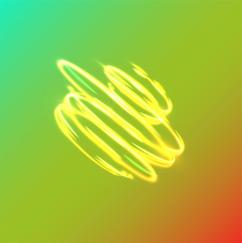 Cercles flous de néon sur fond bleu, illustration vectorielle. vecteur