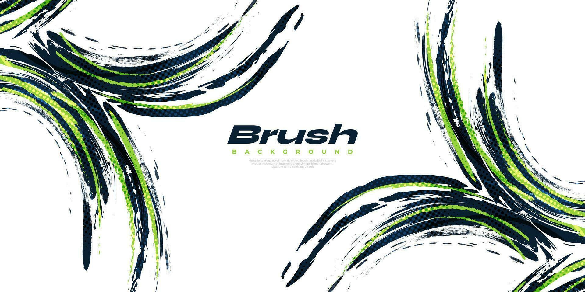 abstrait bleu et vert brosse Contexte avec sportif style et demi-teinte effet. brosse accident vasculaire cérébral illustration pour bannière, affiche, ou des sports Contexte vecteur