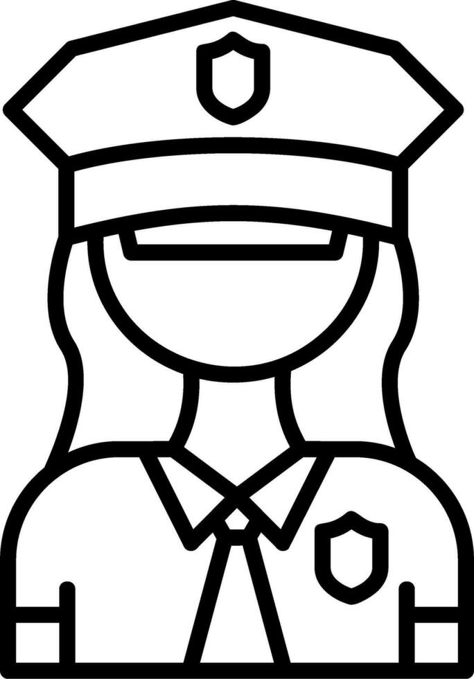 femme policier vecteur icône