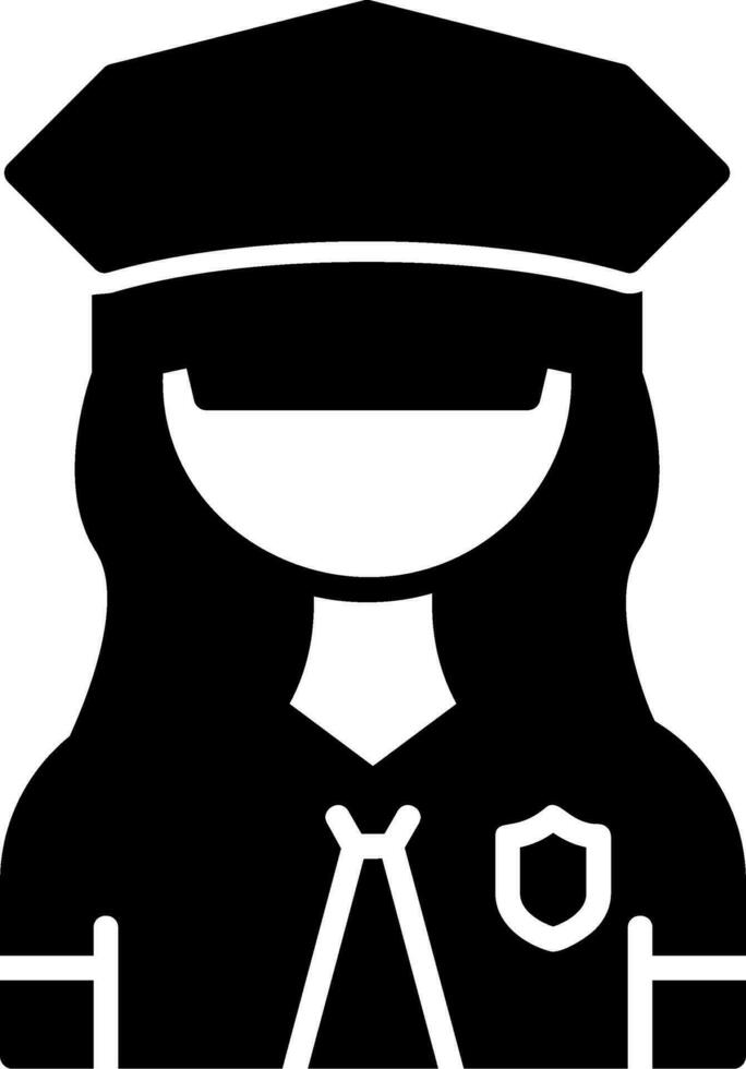 femme policier vecteur icône