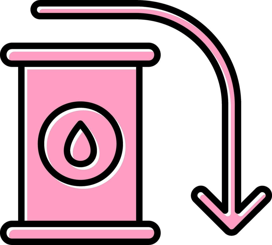 pétrole vers le bas vecteur icône