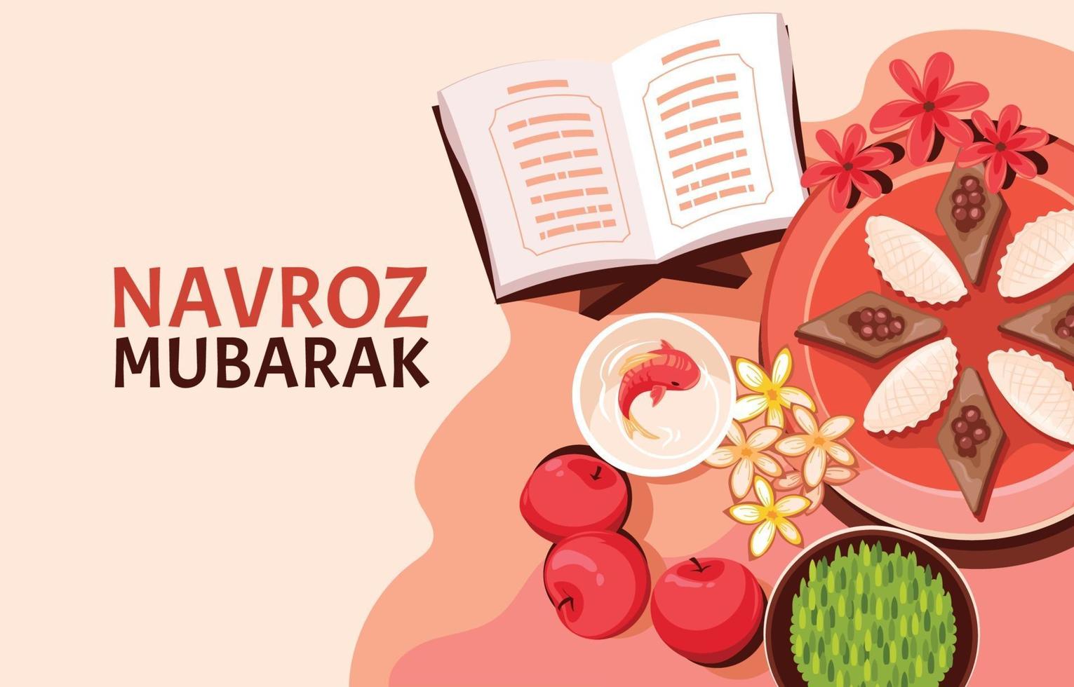 modèle de concept heureux navroz mubarak vecteur