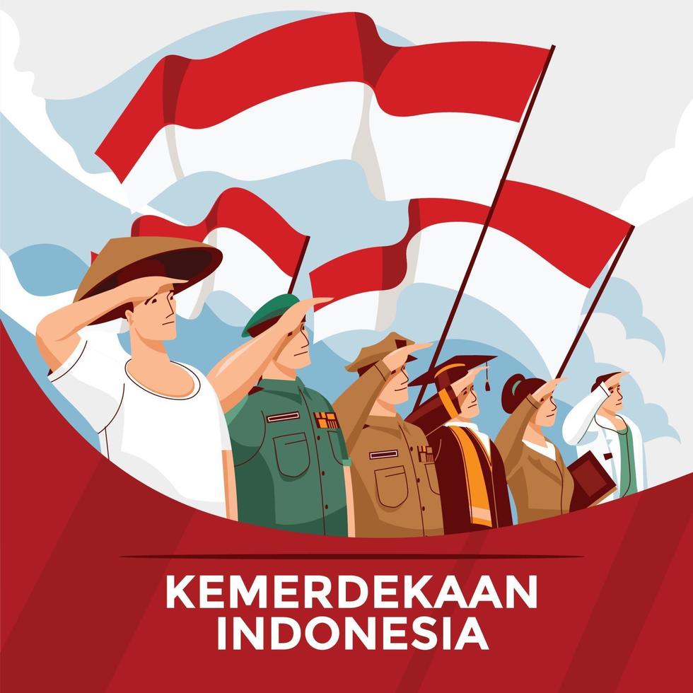 hari kemerdekaan republik indonesia signifie le jour de l'indépendance de l'indonésie vecteur