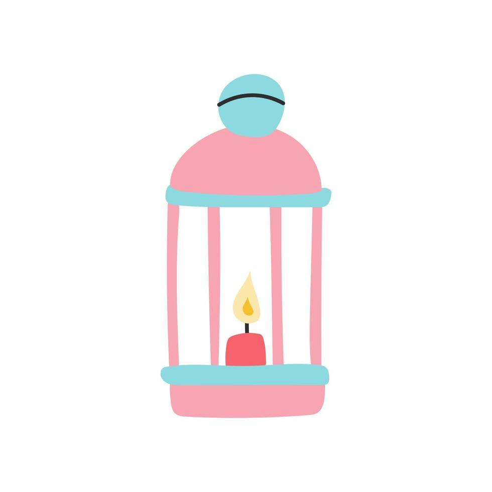lanterne avec une bougie. illustration vectorielle dans un style plat vecteur