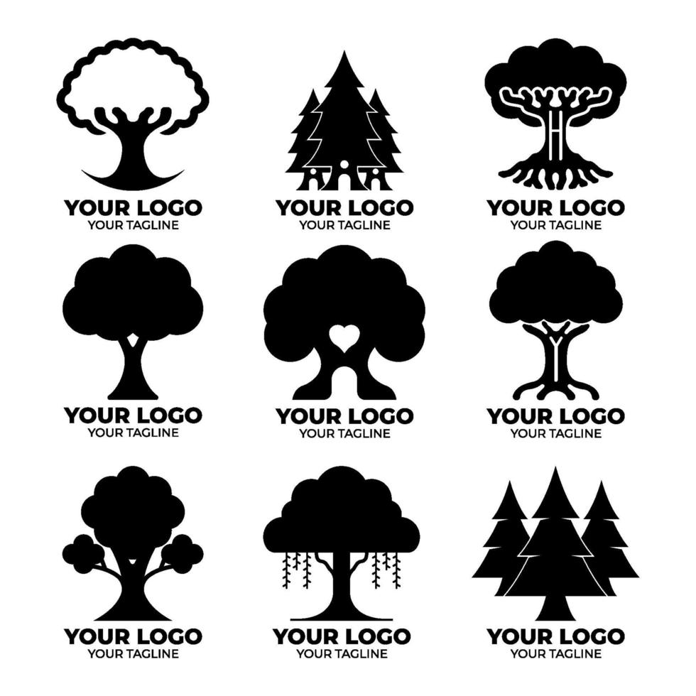 élément de logo d'arbre vecteur