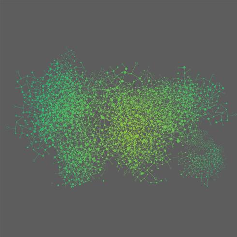 Abstrait polygonale avec points et lignes connectés, structure de connexion, hud futuriste, illustration vectorielle vecteur