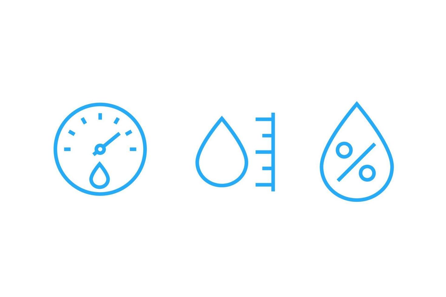 hygromètre, icônes de ligne vectorielle d'humidité vecteur