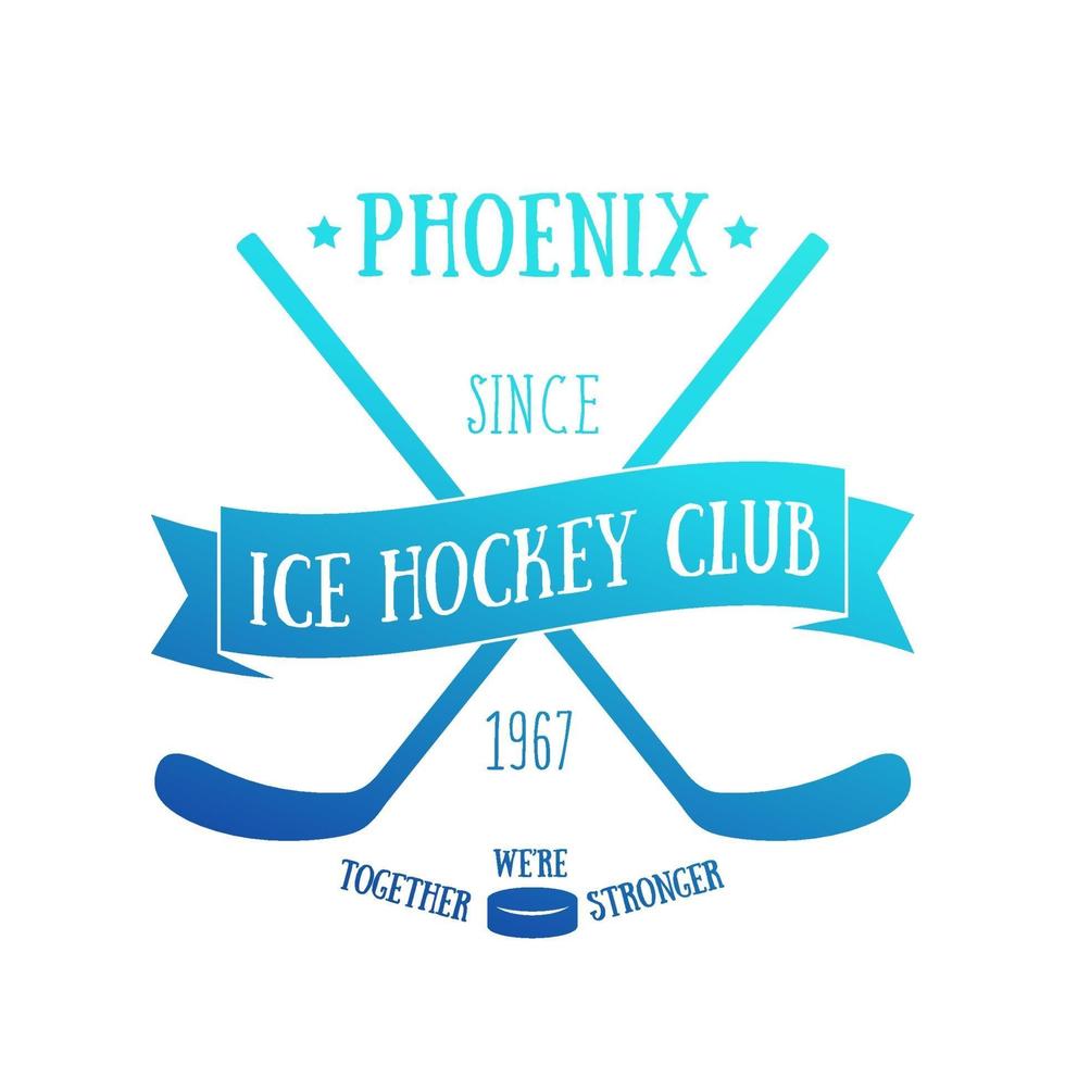 conception de t-shirt de club de hockey sur glace, impression vectorielle vecteur