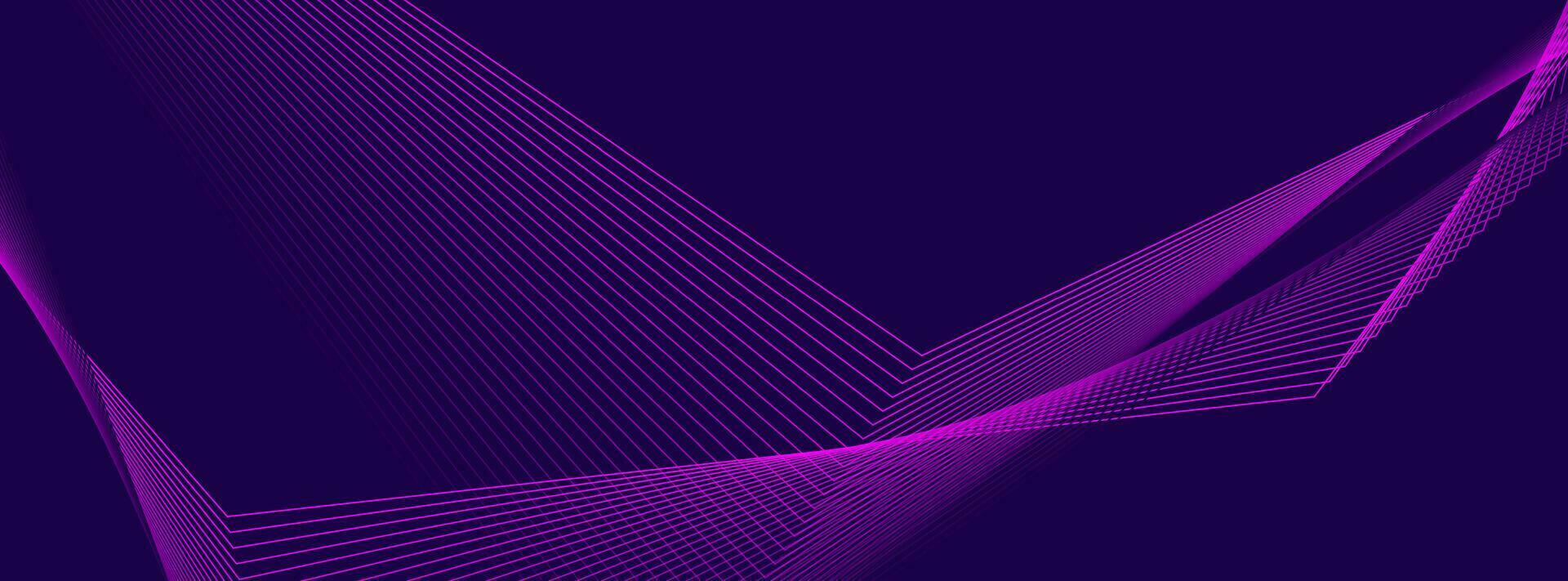 violet embrasé néon incurvé lignes abstrait minimal Contexte vecteur