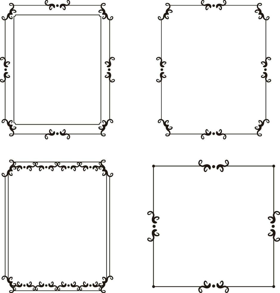 ancien Cadre frontière style collection ensemble vecteur
