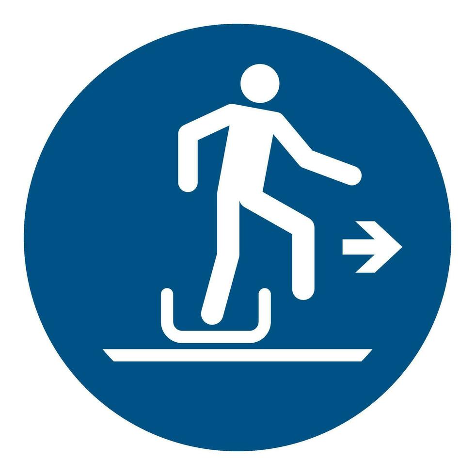 iso 7010 inscrit sécurité panneaux symbole pictogramme mises en garde mise en garde remarquer obligatoire descendre de luge à le droite vecteur