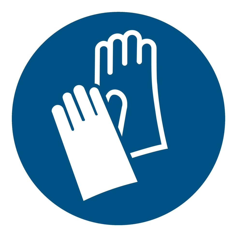 iso 7010 inscrit sécurité panneaux symbole pictogramme mises en garde mise en garde remarquer obligatoire main protection gants doit être usé vecteur